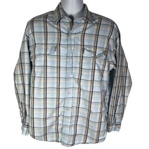 Panhandle Mens Sz L Pearl Snap Slim Western Long Sleeve Plaid Cotton-1509